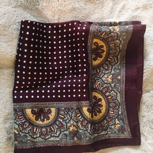 Burgundy and Gold Paisley Scarf